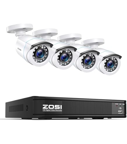 Amazon.co.jp: ZOSI 800万画素 防犯カメラ POE給電カメラ 屋内外