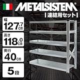 METALSISTEM　メタルシステム5段　連結セット（奥行40cm）　W1277xH1180