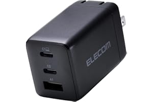 エレコム 充電器 合計65W 3ポート Type-C USB-A USB PD対応 スイング式プラグ採用 ブラック EC-AC10367BK