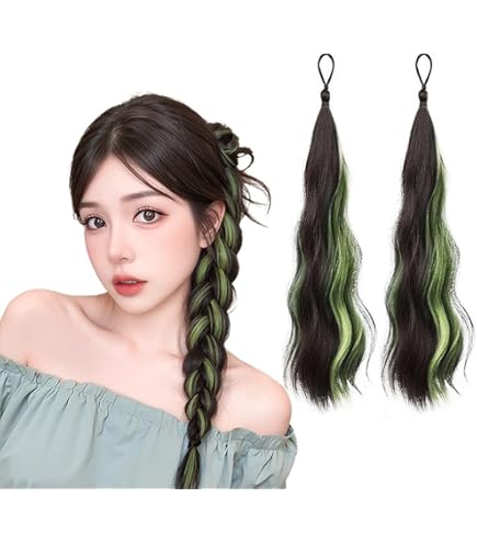 Amazon.co.jp: AMOXO バブルランタン ヘアエクステ 三つ編み ウィッグ