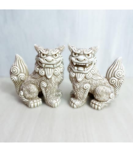 Amazon.co.jp: シーサー 獅子 ペア 置物 玄関 沖縄 琉球 守り神 縁起物