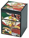 中谷兄弟商会 山中漆器 ミニ姫タンス 黒 扇面33-3213