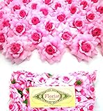 シルクSweetyピンクローズフラワーヘッド – 1.75 " – 人工花ヘッドファブリック花柄Supplies卸売ロットのウェディング花アクセサリーにブライダルヘアクリップヘッドバンドドレス ピンク