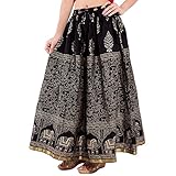 Women's Cotton Skirt (SKRT-069__Black_Free Size)