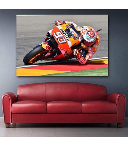 絵画　アートポスター　オートレーサー Amazon.co.jp: スーパーバイクレースレーシングモトモーター