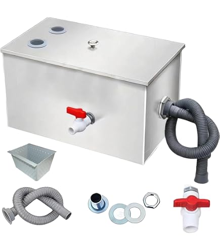 Amazon.co.jp: Kurflo グリーストラップ 油水分離器 阻集器 ステンレス