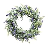 エルアーツ 造花 ラベンダーリース 直径30cm E3720-00