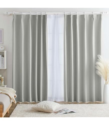 deconovo カーテン ライトベージュ 100cmx178cm　2枚セット Amazon｜Deconovo カーテン 2級遮光 2枚組 幅130×丈178cm 厚手