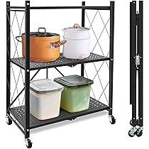 Amazon｜AEEZO 折り畳みラック 3段 幅71×奥行き34×高さ87cm 折りたたみ