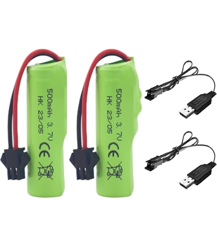 Yangers Batterie RC 9,6V 2400mAh Ni-MH Avec Chargeur USB – Pour Voiture, Camion, Jouets Télécommandés