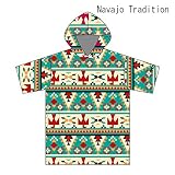 TOOLS(ツールス) 子供用 お着替え用 マイクロファイバー タオル地 袖付き キッズ ポンチョ MICROFIBER KIDS TOWEL PONCHO Navajo Tradition