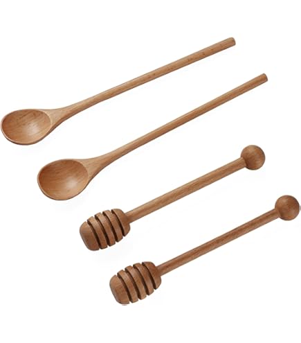 Olive Wood Honey Dipper With Elegant Gift Box - (7 Lebanon
