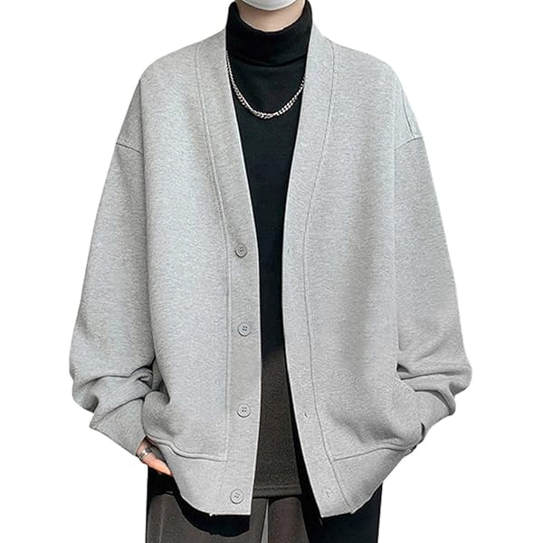 Amazon | [EASTEMPO] カーディガン メンズ 秋 vネック ゆったり
