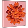 花 植物 アートパネル 30cm × 30cm 日本製 ポスター おしゃれ インテリア 模様替え リビング 内装 ポップ ピンク オレンジ ファブリックパネル pop-0031-pk
