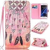 Samsung Galaxy S7 Edge ケース UNEXTATI 保護カバー 手帳型 Samsung Galaxy S7 Edge 対応 ストラップ付き カード収納付 落下防止 衝撃吸収 財布型