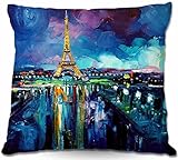 (Small 41cm x 41cm) - Decorative Smooth Woven Linen Couch Throw Pillow from DiaNoche Designs Aja Ann