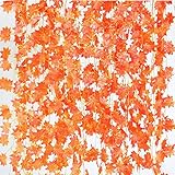 Artificial Autumn Maple Leaves VineJUSTOYOU 12 pack 98Ft Silk Red Fall Leaf Garland Plants Hanging R