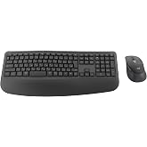 ロジクール ワイヤレスキーボード と ワイヤレスマウス のセット 静音 Signature Comfort Plus Combo MK880GR 日本語配列 テンキー パームレスト Bluetooth Logi bolt 乾電池 Windows Ma