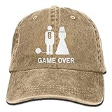 大人 デニム キャップゲームオーバー バチェラー・パーティー 結婚式 ユーモア 今季最新 ヒップホップ レジャー・キャップ 通気性良好 紫外線対策 日よけ 小顔効果 プリント付き 無地 ベージュ