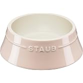 STAUB ストウブ ペットボウル 犬 猫 食器 セラミック 400ml フードボウル 食洗機・電子レンジ対応 ライトピンク Z1034-546 | フード・水入れ兼用, 広口設計で食べやすい, 重みがあり食事中も動きにくい, 汚れ・においが付きにく