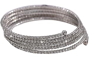 ヴィンテージ ラインストーン バングル カフ ブレスレット 十代の女の子用 輝く曲げやすい ロックンロール スパークリング ラップ ブレスレット ハロウィン