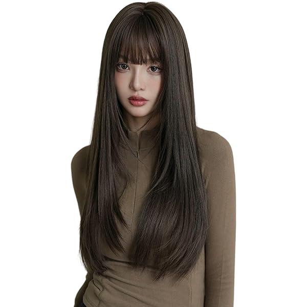 Amazon.co.jp: PRETOLE ウィッグ ロング ストレート フルウィッグ 黒髪