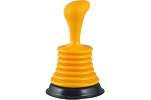 PlumbCraft 7504400 Powerful Home Sink Works on Showers, Tubs Types, Clear Drains Fast with Minimal Effort, Small - 7.5", Yell