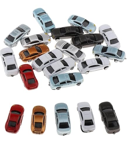 Amazon | Nゲージ ジオラマ ミニカー 1/150スケール 20台セット おまけ