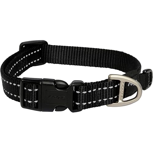 Rogz Classic Reflective Dog Collar Black Medium
