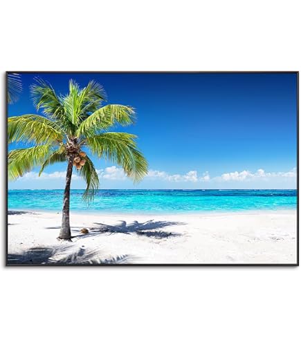 Amazon.co.jp: 海の風景 アートパネル 海のビーチの風景 ヤシの木 風景
