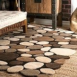 nuLOOM Contemporary Handmade Wool Pebbles Cobblestone Area Rugs 2' x 3' Natural [並行輸入品]