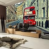 Sproud 英国のレトロな赤バス車の大きな壁画壁紙ベッドルームのテレビの背景の壁紙 3 D 250 Cmx 175 Cm