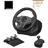 [日本語説明書] V9 PC レーシングホイール 270/900度 マニュアルシフトレバー ペダル付き クロス [PS4/PS3/XBOX ONE/Switch/PC Windows]