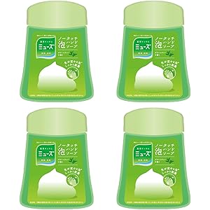 【医薬部外品】ミューズ ノータッチ 泡 ハンドソープ 詰め替え グリーンティーの香り (250ml×4個セット 約1000回分) 殺菌 消毒 専用自動ディスペンサー用 保湿成分配合 お徳用 まとめ買いセット