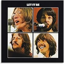 【40×38.5】ビートルズ　LET IT BE　木製壁掛けパネル 40×38.5】ビートルズ LET IT BE 木製壁掛けパネル Amazon.co.jp