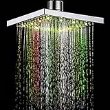 シャワーミキサー シャワーヘッド浴室温度センサーLEDオーバーヘッドシャワーヘッド降雨トップスプレー