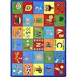 Joy Carpets Kid Essentials Language & Literacy Bilingual Phonics Rug Multicolored 5'4 x 7'8 [並行輸入品]