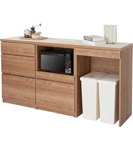 Amazon｜大川家具 GART カウンター COLK (コルク) 120cm幅｜食器棚