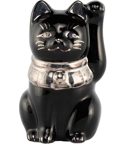 Amazon.co.jp: 瀬戸焼 招き猫 まねき猫 白 左手 プラチナ 約直径5×高さ