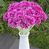 C & C製品10pcs Sunbeam Artificial Flower Mum Gerber Daisyブライダルウェディングシルクブーケパーティー花 イエロー SKUCCP986013-Yel
