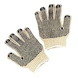 ERB Safety 14456 String with PVC Dots 2 Sided Cotton Gloves, Large, Tan by ERB