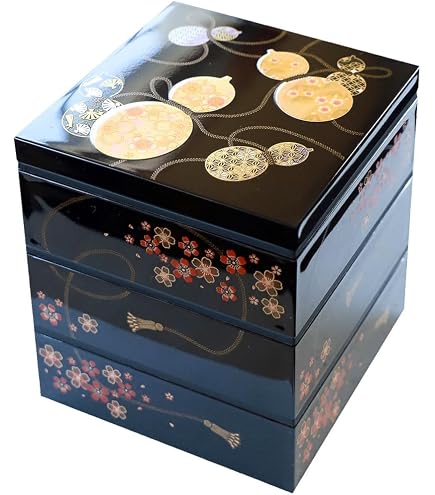 Amazon｜北市漆器店 Kaze-ya style シルバー5.0三段重(A) KZ2476A
