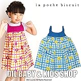 (ラポシェビスキュイ) La poche biscuit ms4 チェック＆花柄サンドレス 80 ブルー