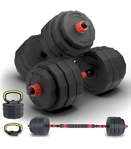 Amazon | 【Field GYM】バーベルにもなる ダンベル 可変式 プレート 2