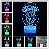 Zehuiかわいい3d LEDカラフルクラゲ夜ランプタッチスイッチベッドライトホームオフィスオーナメントギフト mhy-JY180517-JJ-33E977920E
