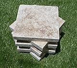 【工場直販】ザラライト大理石 トラバーチン床材タンブル (203ｍｍ角×30ｍｍ [6枚セット　0.25㎡])