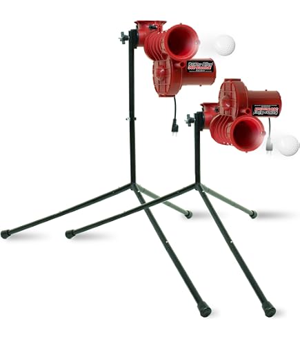 Furlihong 388BH Honkbal Pitching Machine – 4 Hoeken, 3 Worpstanden, Accu Of Batterij – Incl. 9 Ballen