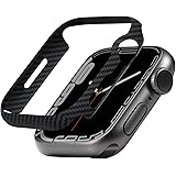 PITAKA Apple Watch 対応 ケース Series9/8/7 45mm 適用 カバー 軽量 極薄 全面保護 傷つきにくい 600Dアラミド繊維 カーボン風 デザイン 脱着簡単 45ミリ Air Case ブラック