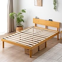 Amazon｜タンスのゲン ベッド ダブル 天然木 北欧パイン材使用 宮棚