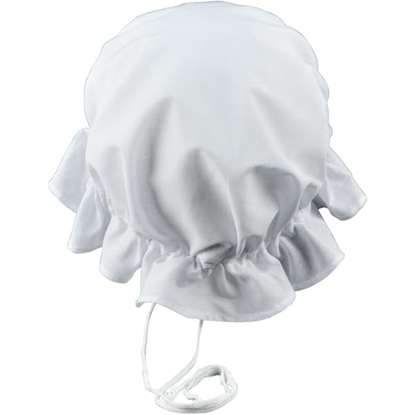 Smiffy's White MOP Cap With Lace Trim – Spitzenhäubchen Für Kostümpartys – Einheitsgröße